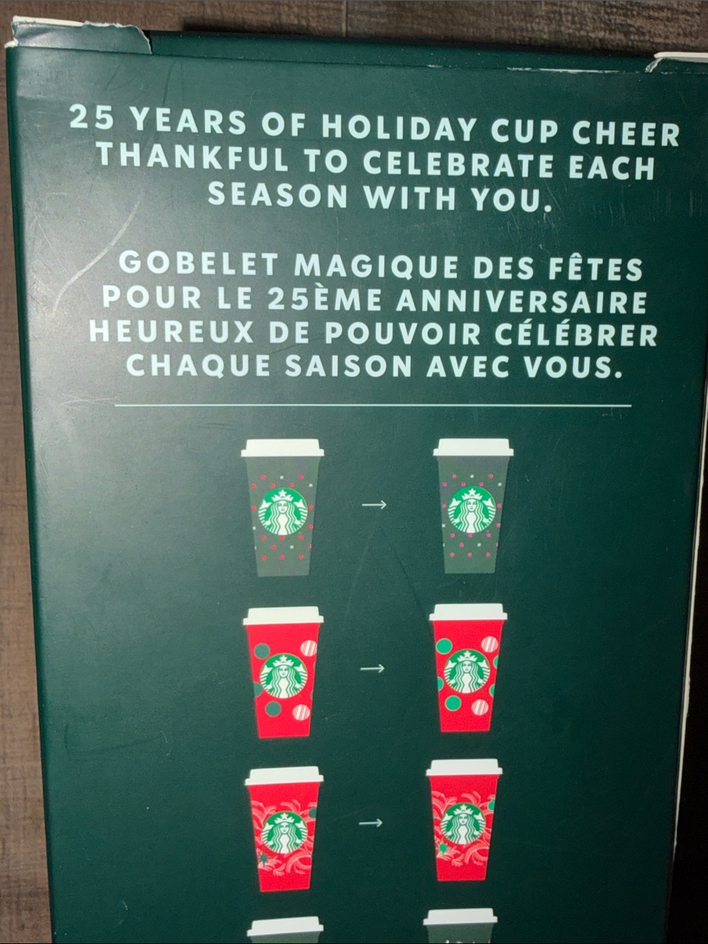 Starbucks 2022 25 year holiday cup cheer six piece color changing hot cups NIB - Picture 5 of 7